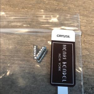 NWT Henri Bendel “V” charm w/ Real Crystals